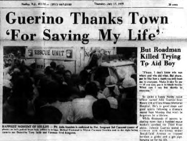 Guerino Thanks Town For Saving My Life Nutley, NJ 1975