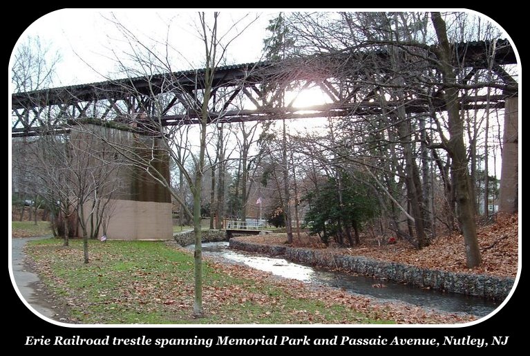 Erie Railroad trestle spanning Memorial Park and Passaic Avenue, Nutley, NJ