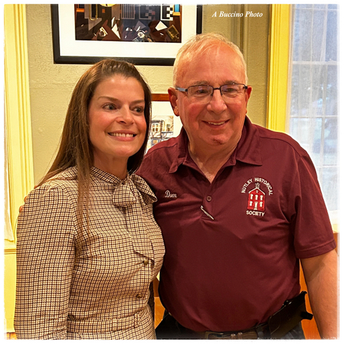 Robin DeLorenzo with Nutley Historical Society President Dom Tibaldo 