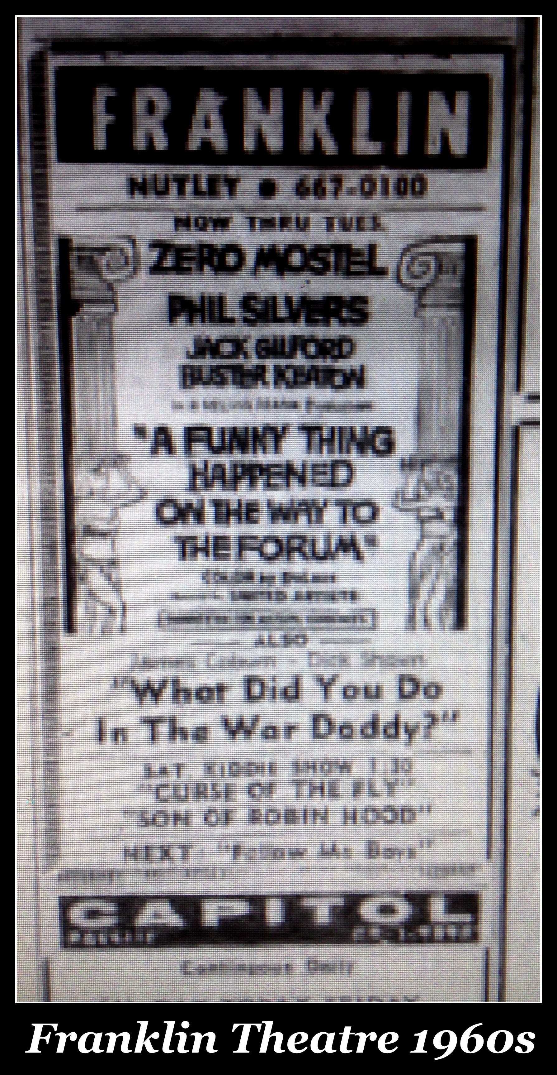 Franklin Theatre, Nutley NJ, movie ad