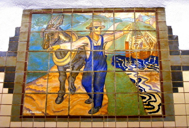 Morris Canal tow path - WPA tile mural - photo by Anthony Buccino