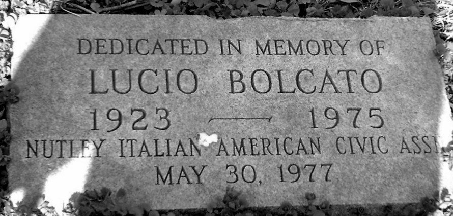 Lucio Bolcato memorial near Brookfield Avenue bridge at Third River, Nutley, NJ