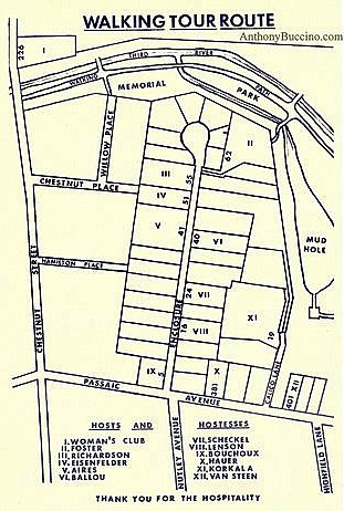 Walking Tour Route of The Enclosure Artists Colony, Nutley NJ
