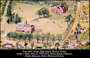 Nutley NJ Town Hall, Nutley High School, Bank of Nutley, Arthur J Elder artist, C. 1910-1912